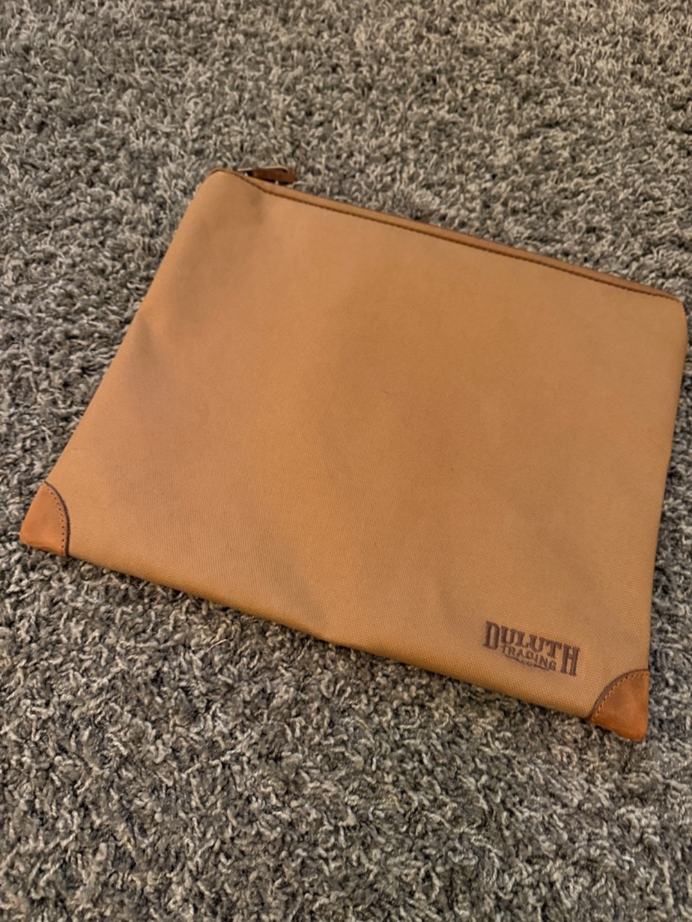Duluth Trading Co Brown Canvas Pouch with Leather Accents